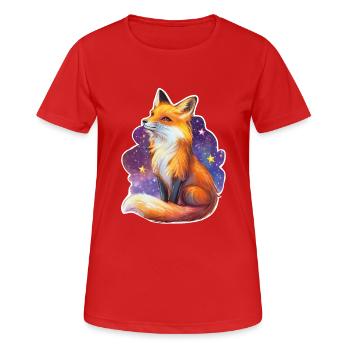 Renard et ciel étoilé - T-shirt respirant Femme - rouge - Devant - AI Model Female 172 dark (172cm)