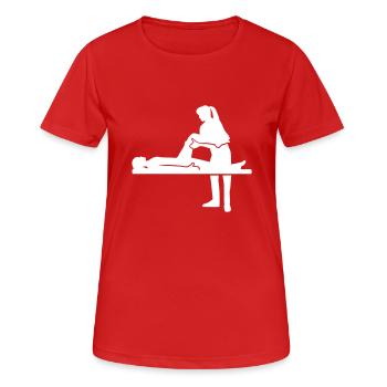 Physiothérapeute - T-shirt respirant Femme - rouge - Devant - AI Model Female 172 dark (172cm)