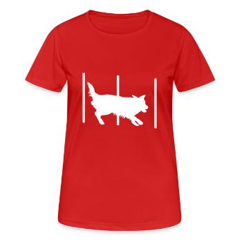 Chien d'agilité Sport Slalom - T-shirt respirant Femme - rouge - Devant - AI Model Female 172 dark (172cm)