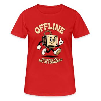 Hors ligne, votre e-mail ne sera pas transféré - T-shirt respirant Femme - rouge - Devant - AI Model Female 172 dark (172cm)