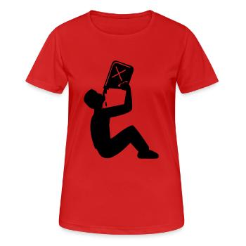 vergiften öl benzin diesel trinken saufen betrinke - Frauen T-Shirt atmungsaktiv - Rot - Vorne - AI Model Female 172 dark (172cm)
