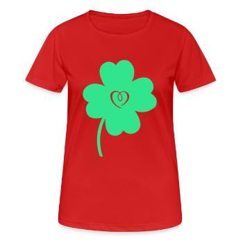 Cœur de trèfle - T-shirt respirant Femme - rouge - Devant - AI Model Female 172 dark (172cm)