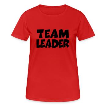 Team Leader - Frauen T-Shirt atmungsaktiv - Rot - Vorne - AI Model Female 172 dark (172cm)