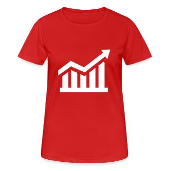 Diagramm - Frauen T-Shirt atmungsaktiv - Rot - Vorne - AI Model Female 172 dark (172cm)