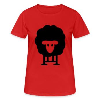 dickes Schaf schwarzes Schaf Herde Schäfer knuffig - Frauen T-Shirt atmungsaktiv - Rot - Vorne - AI Model Female 172 dark (172cm)