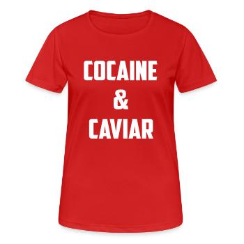 Kokain und Kaviar - Frauen T-Shirt atmungsaktiv - Rot - Vorne - AI Model Female 172 dark (172cm)