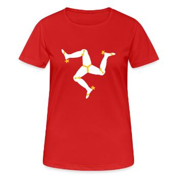 Isle of Man Flag - Women's Breathable T-Shirt - red - Front - AI Model Female 172 dark (172cm)