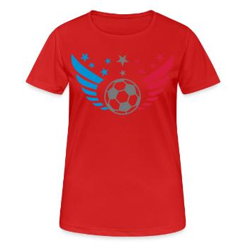 Fussball Fluegel Frankreich La France 3c Fußball - Frauen T-Shirt atmungsaktiv - Rot - Vorne - AI Model Female 172 dark (172cm)