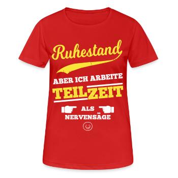 Teilzeit Ruhestand - Frauen T-Shirt atmungsaktiv - Rot - Vorne - AI Model Female 172 dark (172cm)