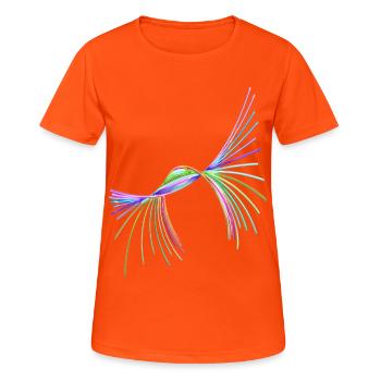 Bunte Spaghetti - Frauen T-Shirt atmungsaktiv - Neonorange - Vorne - AI Model Female 172 dark (172cm)