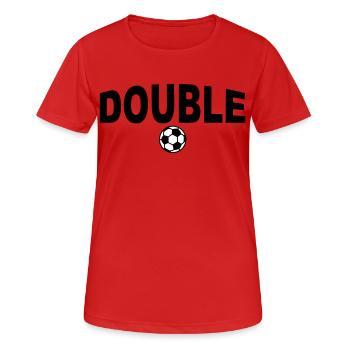 15 Double Bayern Fussball 2c Fußball - Frauen T-Shirt atmungsaktiv - Rot - Vorne - AI Model Female 172 dark (172cm)