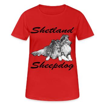 Shelties 2 - Frauen T-Shirt atmungsaktiv - Rot - Vorne - AI Model Female 172 dark (172cm)