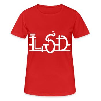 LSD Acid Albert Hoffman Font ART - Frauen T-Shirt atmungsaktiv - Rot - Vorne - AI Model Female 172 dark (172cm)