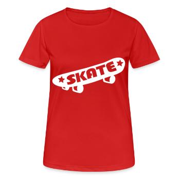 Skateboard - Frauen T-Shirt atmungsaktiv - Rot - Vorne - AI Model Female 172 dark (172cm)