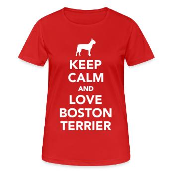 Boston Terrier - Women's Breathable T-Shirt - red - Front - AI Model Female 172 dark (172cm)