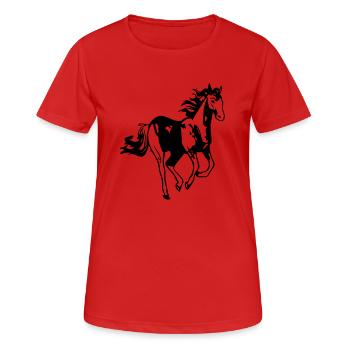 horse - Frauen T-Shirt atmungsaktiv - Rot - Vorne - AI Model Female 172 dark (172cm)
