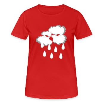 Regenwolke, Vektorgrafik - Frauen T-Shirt atmungsaktiv - Rot - Vorne - AI Model Female 172 dark (172cm)