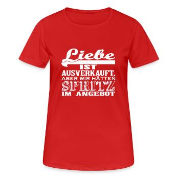 Liebe ist ausverkauft SPRITZ - Frauen T-Shirt atmungsaktiv - Rot - Vorne - AI Model Female 172 dark (172cm)