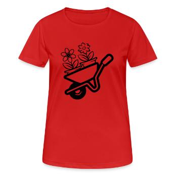 Fleurs Jardin brouette - T-shirt respirant Femme - rouge - Devant - AI Model Female 172 dark (172cm)