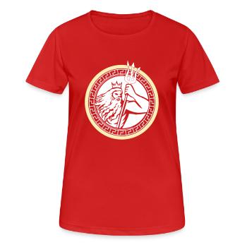 Poséidon Triton - T-shirt respirant Femme - rouge - Devant - AI Model Female 172 dark (172cm)