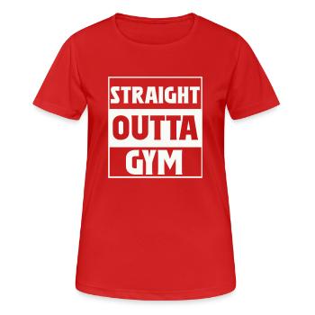 Straight Outta Gym - Frauen T-Shirt atmungsaktiv - Rot - Vorne - AI Model Female 172 dark (172cm)