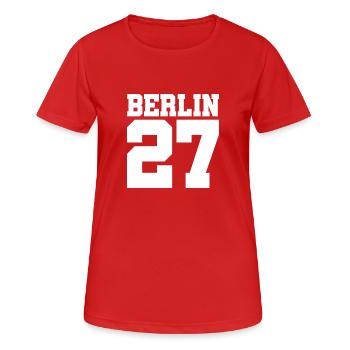 Berlin 27 - Bezirk - Postleitzahl - Geschenkidee - Frauen T-Shirt atmungsaktiv - Rot - Vorne - AI Model Female 172 dark (172cm)