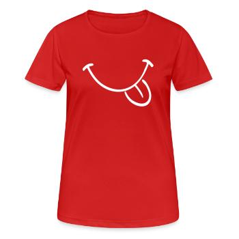 mund zunge - Frauen T-Shirt atmungsaktiv - Rot - Vorne - AI Model Female 172 dark (172cm)