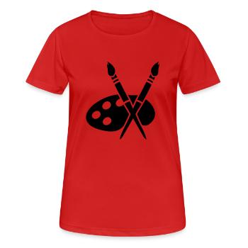 kuenstler_t1 - Frauen T-Shirt atmungsaktiv - Rot - Vorne - AI Model Female 172 dark (172cm)