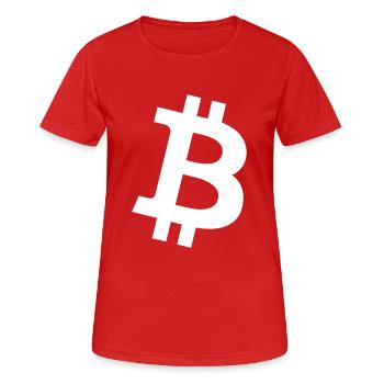 Bitcoin Logo - T-shirt respirant Femme - rouge - Devant - AI Model Female 172 dark (172cm)