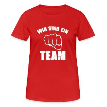 Nous sommes une équipe - T-shirt respirant Femme - rouge - Devant - AI Model Female 172 dark (172cm)