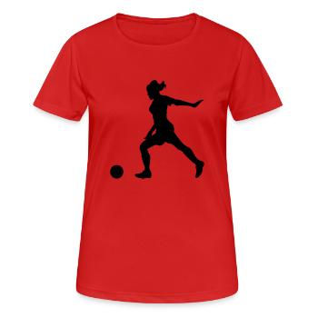frauenfußball - Frauen T-Shirt atmungsaktiv - Rot - Vorne - AI Model Female 172 dark (172cm)