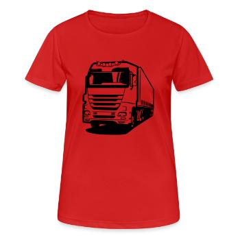 Camion camion - T-shirt respirant Femme - rouge - Devant - AI Model Female 172 dark (172cm)