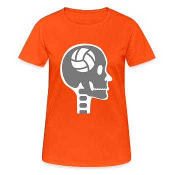 Volley-ball dans la tête - T-shirt respirant Femme - orange néon - Devant - AI Model Female 172 dark (172cm)