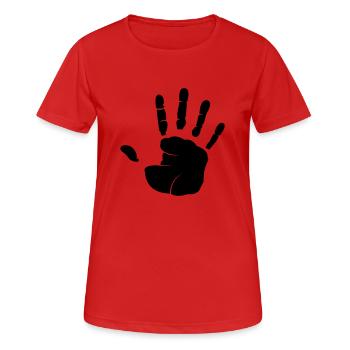 hand_01 - T-shirt respirant Femme - rouge - Devant - AI Model Female 172 dark (172cm)
