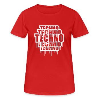 Beaucoup de techno graffiti spray goutte de musique dire - T-shirt respirant Femme - rouge - Devant - AI Model Female 172 dark (172cm)