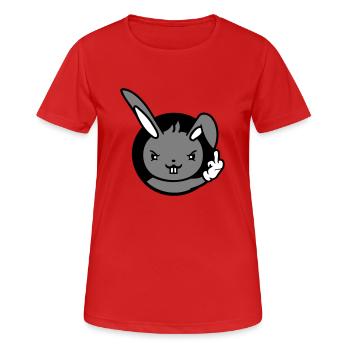 Lapin Majeur Montrer Méchant Coquin Insultant - T-shirt respirant Femme - rouge - Devant - AI Model Female 172 dark (172cm)