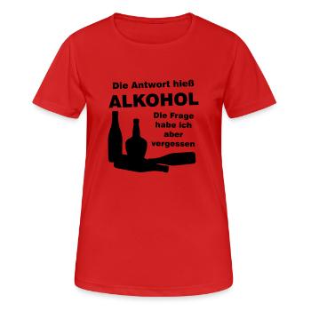 alkohol - Frauen T-Shirt atmungsaktiv - Rot - Vorne - AI Model Female 172 dark (172cm)