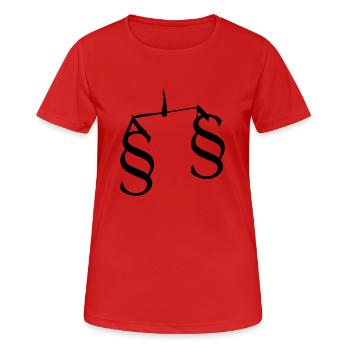 recht - Frauen T-Shirt atmungsaktiv - Rot - Vorne - AI Model Female 172 dark (172cm)