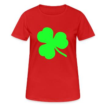 kleeblatt_2 - Frauen T-Shirt atmungsaktiv - Rot - Vorne - AI Model Female 172 dark (172cm)
