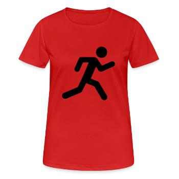 man_run__f1 - T-shirt respirant Femme - rouge - Devant - AI Model Female 172 dark (172cm)