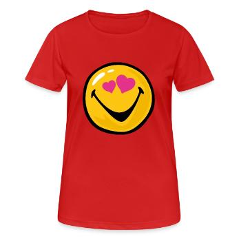 Smiley Love Hit - T-shirt respirant Femme - rouge - Devant - AI Model Female 172 dark (172cm)