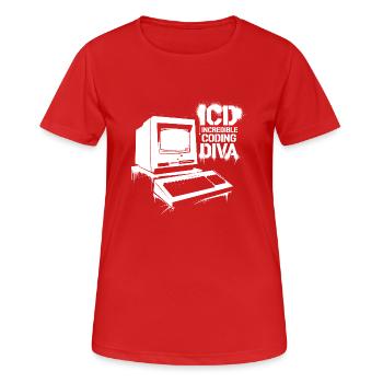 Expert in precise coding - Women's Breathable T-Shirt - red - Front - AI Model Female 172 dark (172cm)