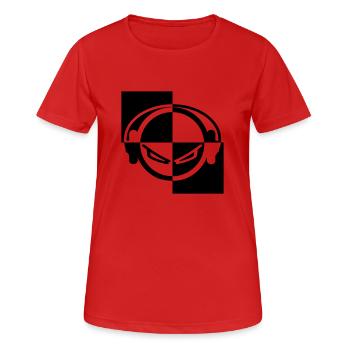 dj - Frauen T-Shirt atmungsaktiv - Rot - Vorne - AI Model Female 172 dark (172cm)