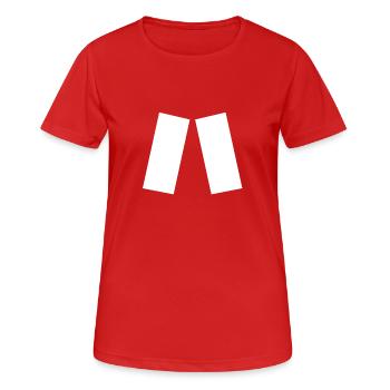 bandes de Genève - T-shirt respirant Femme - rouge - Devant - AI Model Female 172 dark (172cm)