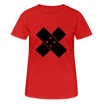Pflaster - Frauen T-Shirt atmungsaktiv - Rot - Vorne - AI Model Female 172 dark (172cm)