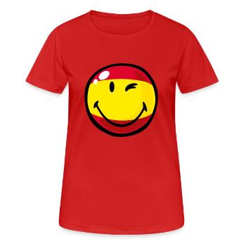 Smiley Spain - Frauen T-Shirt atmungsaktiv - Rot - Vorne - AI Model Female 172 dark (172cm)