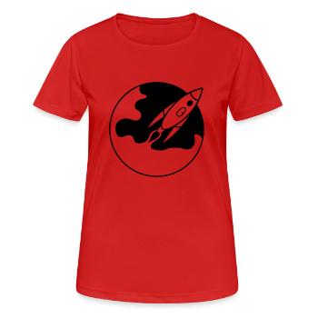 The rocket takes off - Women's Breathable T-Shirt - red - Front - AI Model Female 172 dark (172cm)