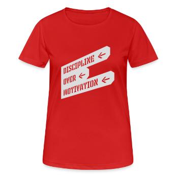 Citation de discipline sur la motivation - T-shirt respirant Femme - rouge - Devant - AI Model Female 172 dark (172cm)
