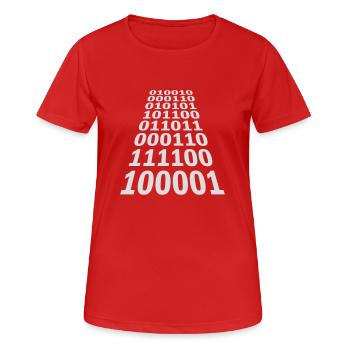 Binary Code Program Language - Women's Breathable T-Shirt - red - Front - AI Model Female 172 dark (172cm)