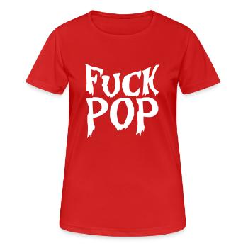 Fuck Pop Charts Musique Heavy Metal Hard Rock Amour - T-shirt respirant Femme - rouge - Devant - AI Model Female 172 dark (172cm)